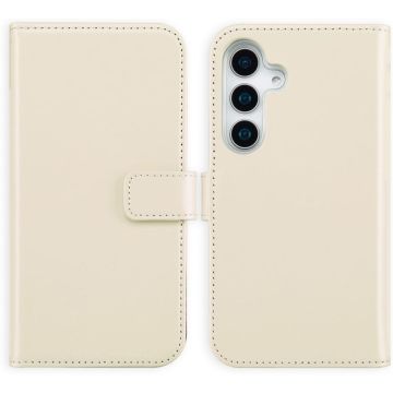 Selencia Echt Lederen Bookcase Samsung Galaxy S25 - Greige