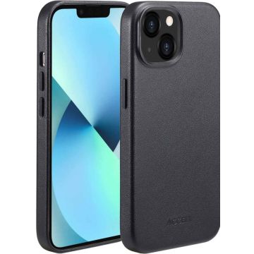 Accezz MagSafe Leather Backcover iPhone 13 - Onyx Black