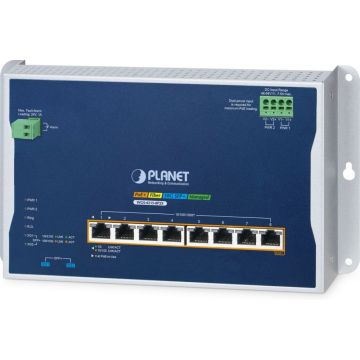 PLANET Industrial 8-Port Wall-mount Switch WGS-4215-8P2X