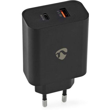 Oplader / Snellaad functie / 2.0 / 2.25/ 3.25 A / Outputs: 2 / USB-A / USB-C /65 W / Automatische Voltage Selectie