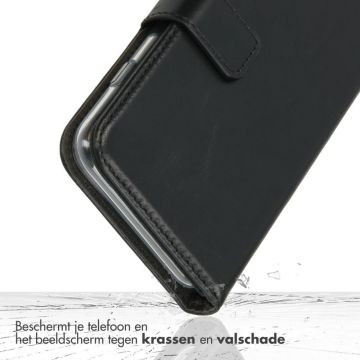 Selencia Echt Lederen Bookcase Samsung Galaxy A26 - Zwart