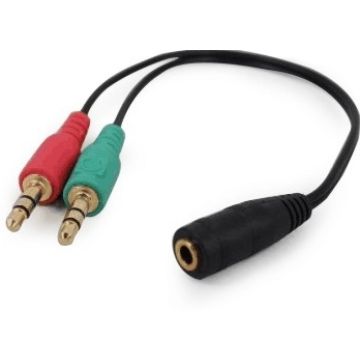 gembird 3,5 mm 4-Pin stekker auf 2x 3.5 mm Stereo-Adapter