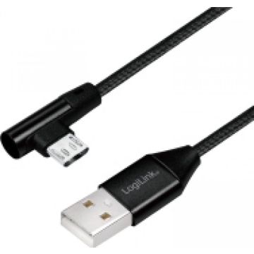 LogiLink USB-stekker USB 2.0 zu Micro-USB (90Â°gewinkelt)0,3m