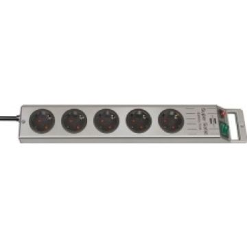 Brennenstuhl, Super-Solid-Line, Stekkerdoos, 5v, Schakelaar, Grijs/Zwart, 2.5m