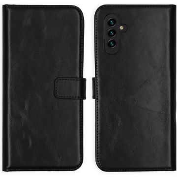 Selencia Echt Lederen Bookcase Samsung Galaxy A13 (5G) / A04s - Zwart