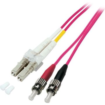 EFB Duplex Jumper LC-ST 50/125u, OM4 LSZH,violet,2.0mm/2m