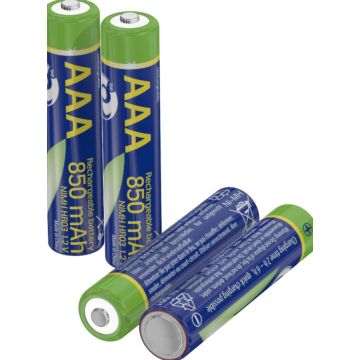 gembird Wiederaufladbare AAA-Sofortbatterien, 850 mAh, 4de