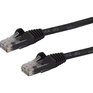 StarTech.com 75ft CAT6 Ethernet Cable, 10 Gigabit Snagless RJ45 650MHz 100W PoE Patch Cord, CAT 6 10GbE UTP Network Cable wStrain Relief, Black, Fluke TestedWiring is UL CertifiedTIA - Category 6
