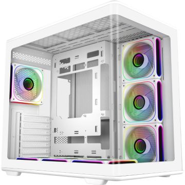 Cooler Master Elite 600 7x ARGB fans met hub White - Behuizing