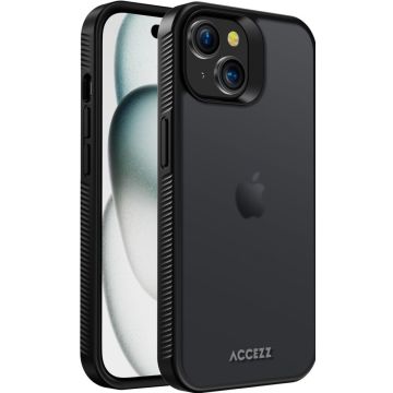 Accezz Rugged Frosted Backcover iPhone 15 - Zwart