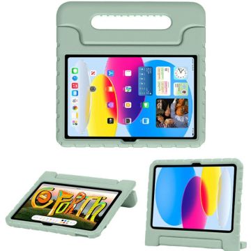 Accezz Kidsproof Backcover met handvat iPad 10 (2022) 10.9 inch - Olijfgroen