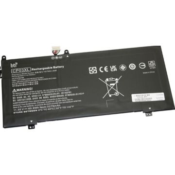 BTI - Batterij voor laptopcomputer (gelijk aan: HP 929066-421, HP 929072-855, HP CP03XL, HP TPN-Q199, HP HSTNN-LB8E)