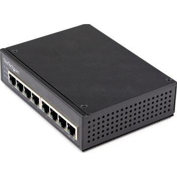 StarTech.com Industrial 8 Port Gigabit PoE Switch - 30W