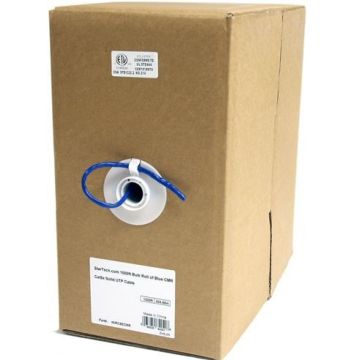 StarTech.com 304,8 m bulkrol CMR Cat5e massieve UTP-kabel - blauw