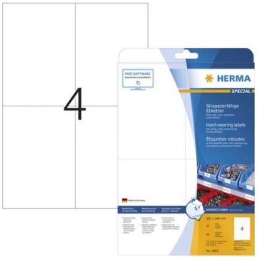 HERMA Etik. strapazierf. A4 wit 105 x 148 mm wfest 40 St.