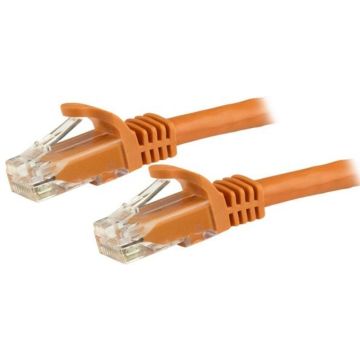 StarTech.com 1.5m CAT6 Ethernet Cable, 10 Gigabit Snagless RJ45 650MHz 100W PoE Patch Cord, CAT 6 10GbE UTP Network Cable wStrain Relief, Orange, Fluke TestedWiring is UL CertifiedTIA - Category 6