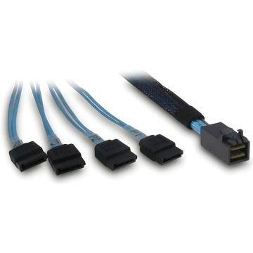 Inter-Tech Kabel SFF 8643 - 4x SATA/SAS- 0,7m Crossover