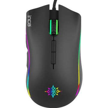 INCA Gaming Maus IMG-349 6400 DPI, RGB, 7 Tasten, USB, SW retail