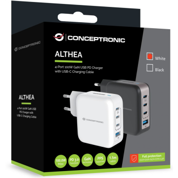 Conceptronic ALTHEA18W - 4‑poorts GaN USB PD lader
