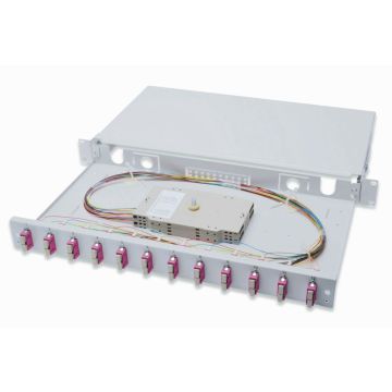 FO splice box 1U equipped 12x SC DX OM4