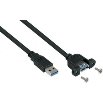 kabelmeister USB3.0 Verläng. A St.-A Einbau UL zwart 3m