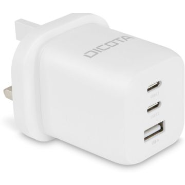 Dicota Compact 3-Port GaN Wall Charger (65W) UK white