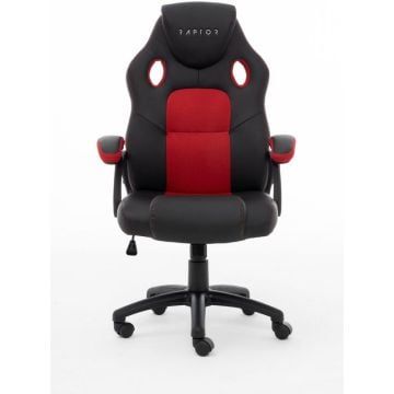 Raptor Gaming stoel GS-40 PU + Fabric zwart/rood