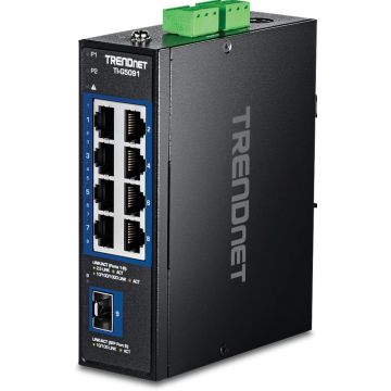 TRENDnet 9-Port Industrial 2.5G DIN-Rail Switch with 10G SFP