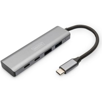 USB Hub Digitus USB 3.0 4-Port Aluminum 2x USB-A, 2x USB-C