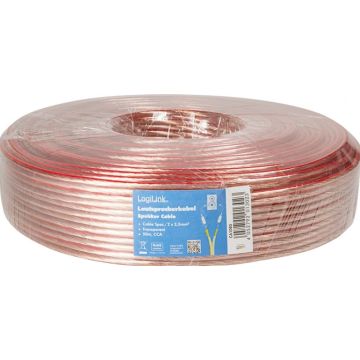 LogiLink Speakerkabel, 2x2.50 mm2, 50 m transparant