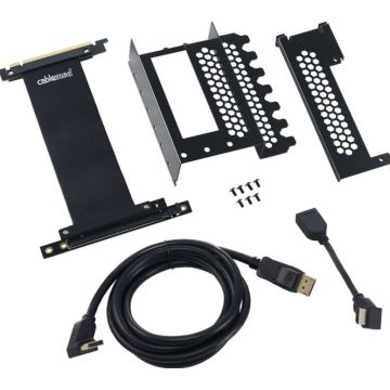CableMod Vertical PCI-e Bracket – HDMI + DisplayPort – zwart