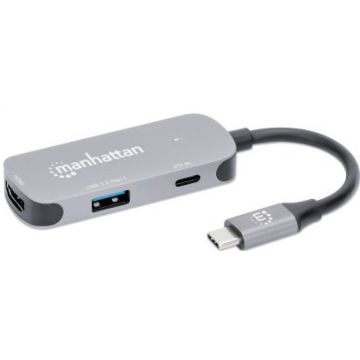 MANHATTAN USB-C auf HDMI 3-in-1 Docking-Konverter mit PD