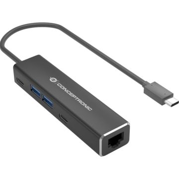 CONCEPTRONIC Adapter USB-C -> 2x USB-C USB-A 4K30Hz 0.15m zwart
