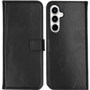 Selencia Echt Lederen Bookcase Samsung Galaxy A55 - Zwart