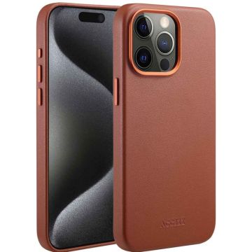 Accezz MagSafe Leather Backcover iPhone 15 Pro Max - Sienna Brown