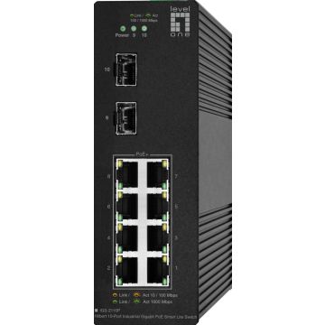 LevelOne Switch 10x GE IGS-2110P 2xSFP, 8x PoE Outputs