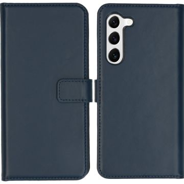 Selencia Echt Lederen Bookcase Samsung Galaxy S23 - Blauw