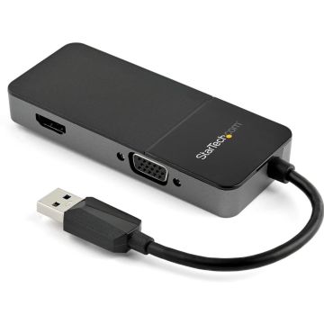 StarTech.com USB 3.0 naar HDMI en VGA Adapter, 4K1080p USB Type-A Dual Monitor Multiport Adapter Converter, Externe Grafische Videokaart voor Meerdere Schermen, Multi Display USB Adapter (USB32HDVGA) - Videoadapter