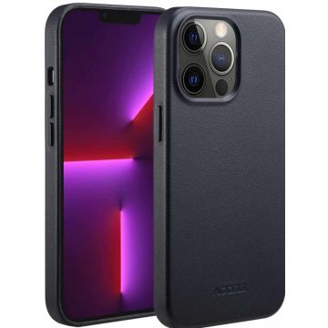 Accezz MagSafe Leather Backcover iPhone 13 Pro - Onyx Black