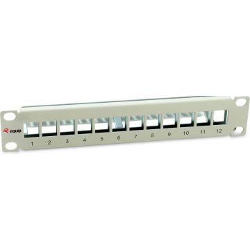 Equip Patchpanel 12x RJ45 Cat6A 10" FTP 1HE Premium helder grijs