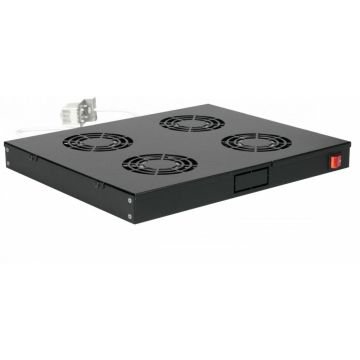 Equip Lüftermodul 19" voor Serverschränke, 4xLüfter RAL9005