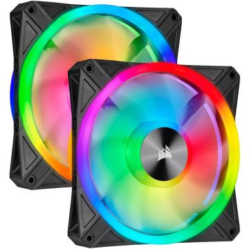 Corsair iCUE QL140 RGB PWM Dual Fan Kit Black - Ventilator