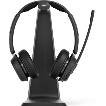 EPOS IMPACT 1061T – Draadloze Headset – Met oplaadstand - Bluetooth – on-ear – EPOS BrainAdapt – EPOS AI – Microsoft Teams-gecertificeerd – Zwart