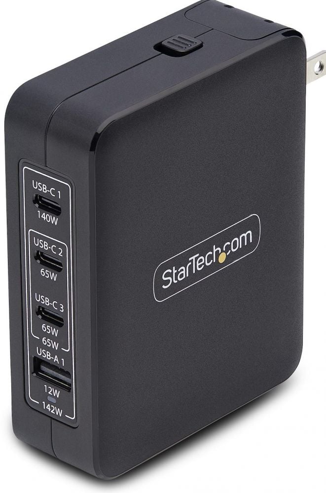 StarTech.com 140W USB-C Wall Charger, USB-CUSB-A, PD GaN Power Adapter - Netspanningsadapter