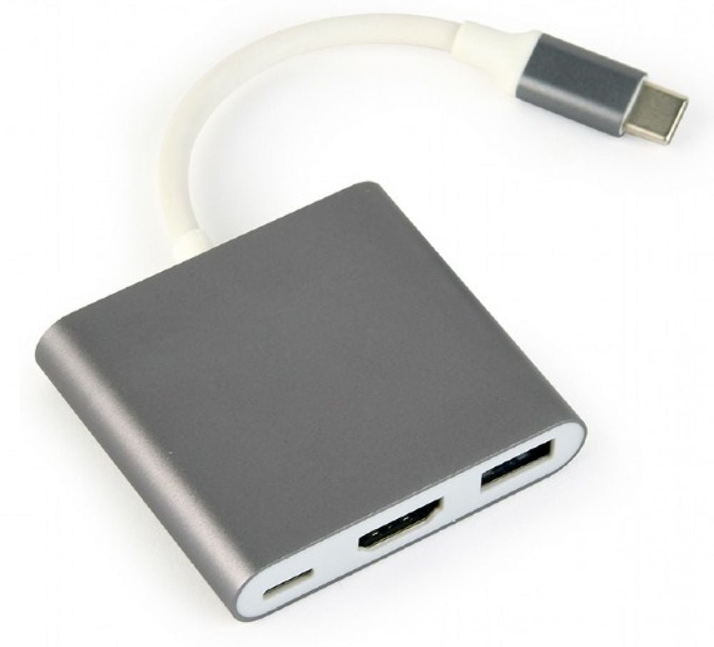 gembird USB-Type-C-Mehrfachadapter Spacegrau