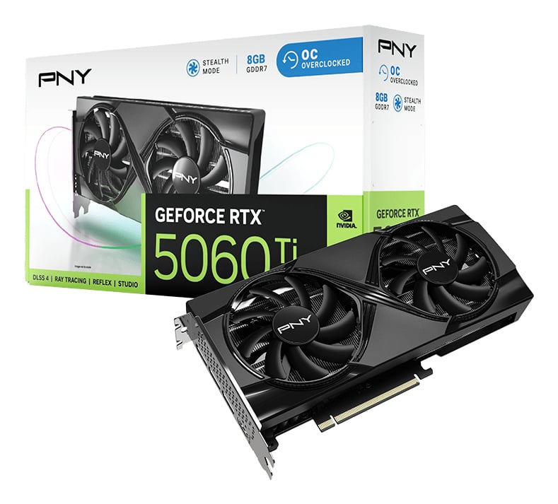 PNY GeForce RTX 5060 Ti 8GB Overclocked Dual Fan - Videokaart