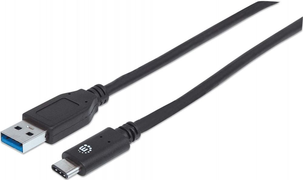 USB 3.1 Gen2 Kabel, C - A, Zwart, 1m