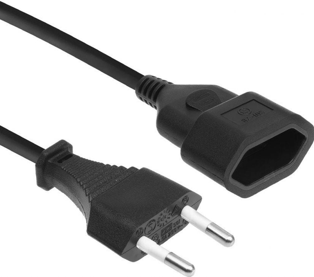 POWERCORD EURO EXT BK 0.2M. 1 stk