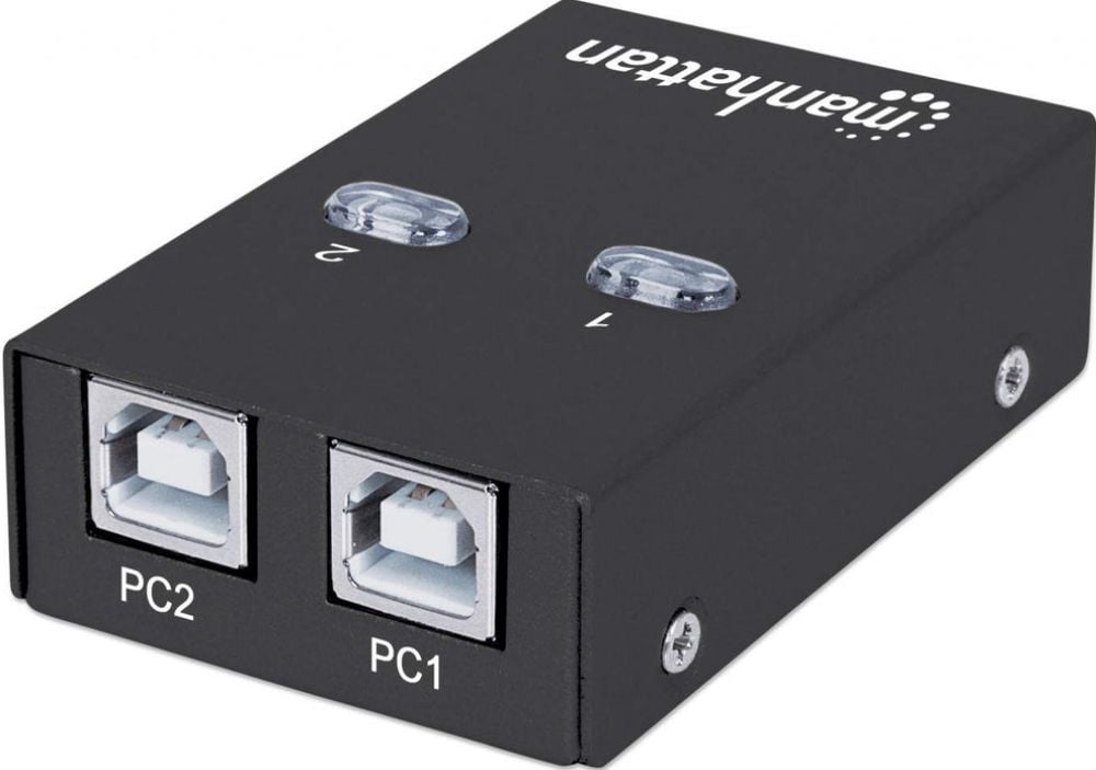 Manhattan schakelaar USB 2.0 2-Port zwart