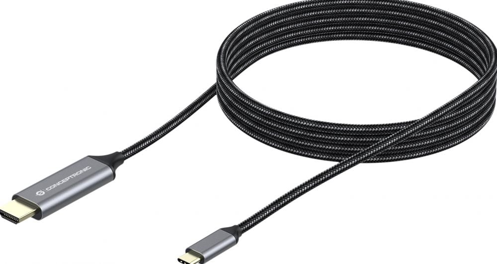Conceptronic ABBY10G Grijs - USB-C naar HDMI kabel